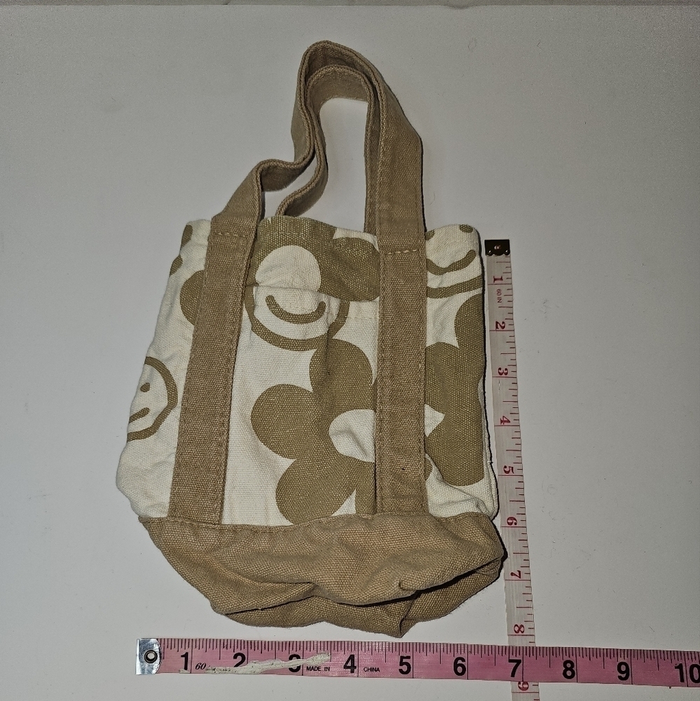 Forever 21 Mini Tote Bag With Smiley Face and Flowers - Picture 2 of 6